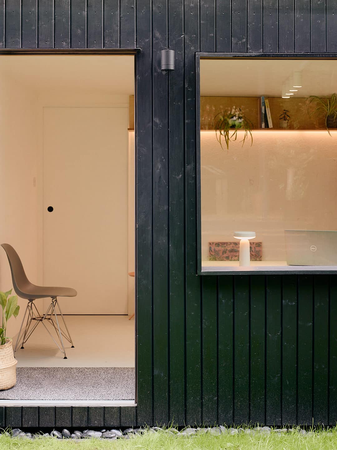 North home office garden Studio black cladding door detail