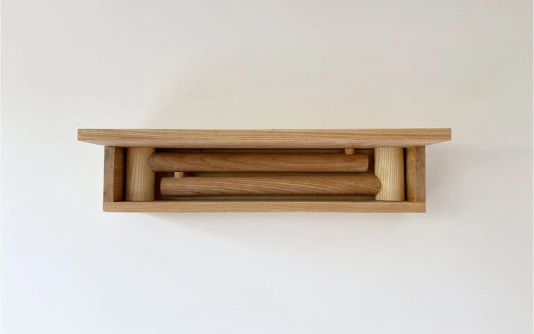 Bespoke bike holder in ash fully folded