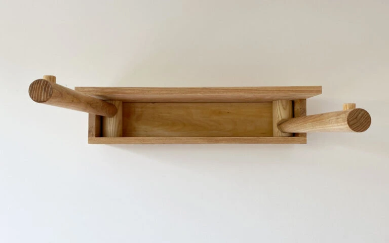 Bespoke bike holder in ash fully opened