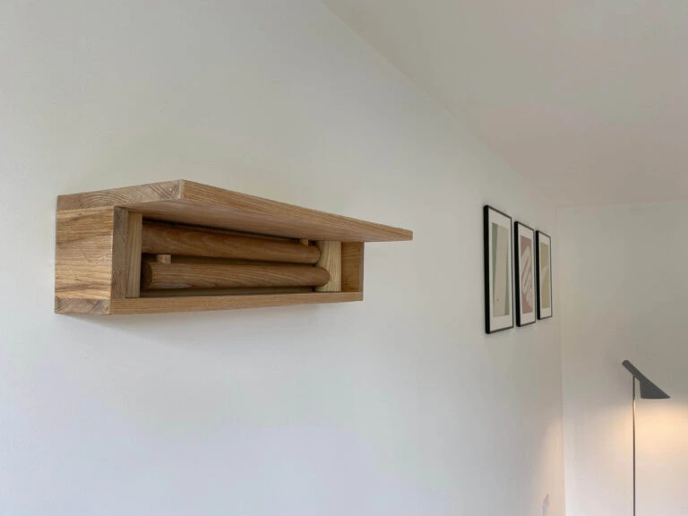 Bike storage made in solid ash timber
