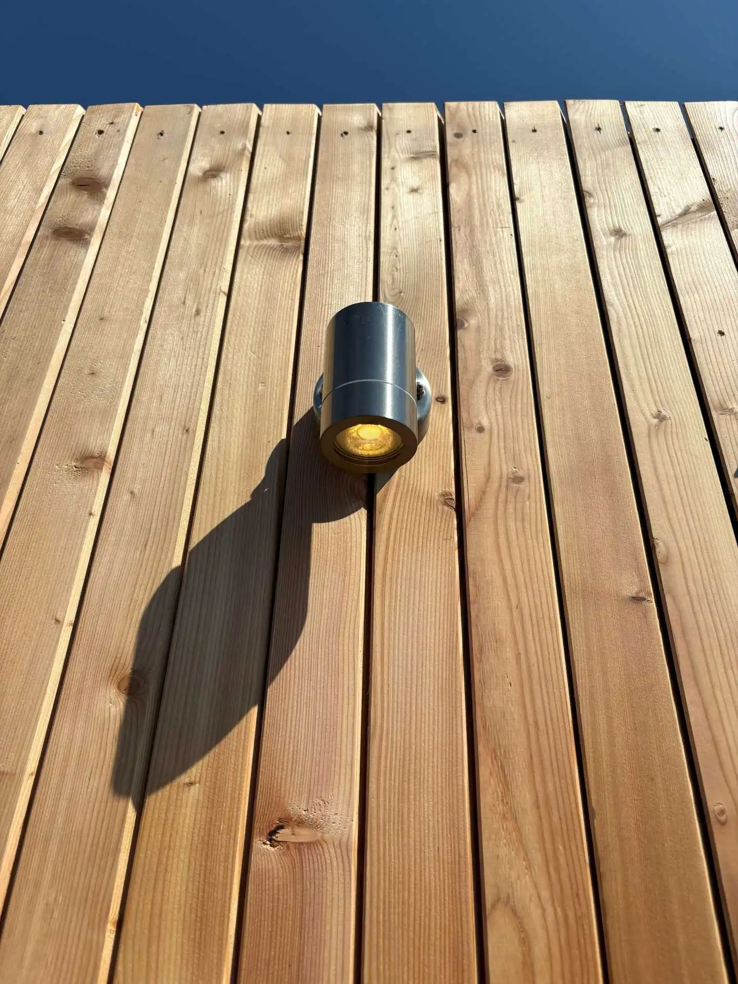 Larch cladding detail with downlight